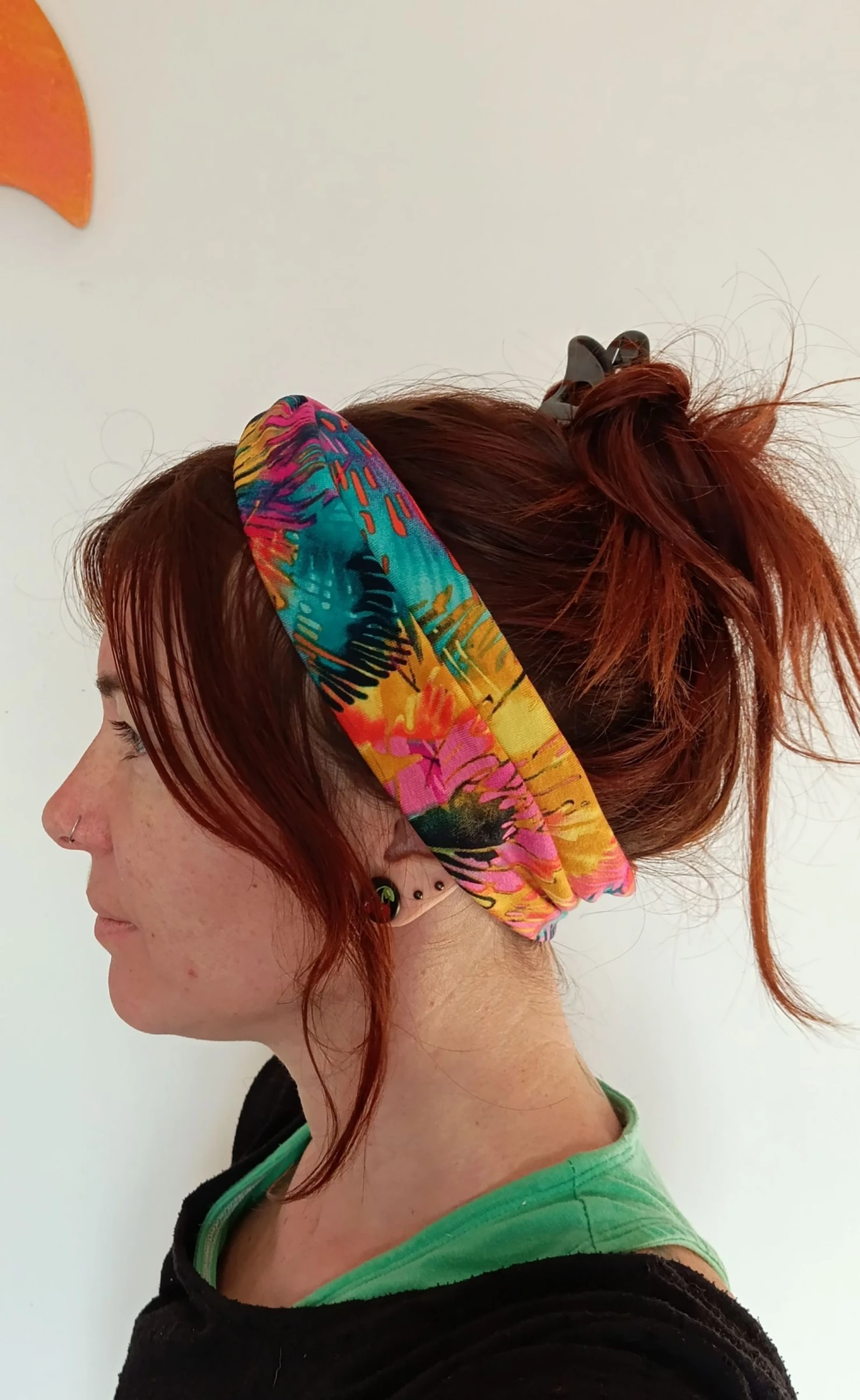 Bandeau cheveux femme - orange & multicolore 